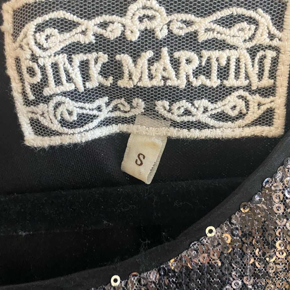 Pink Martini Short Sleeved Sequin Python Print Mi… - image 3